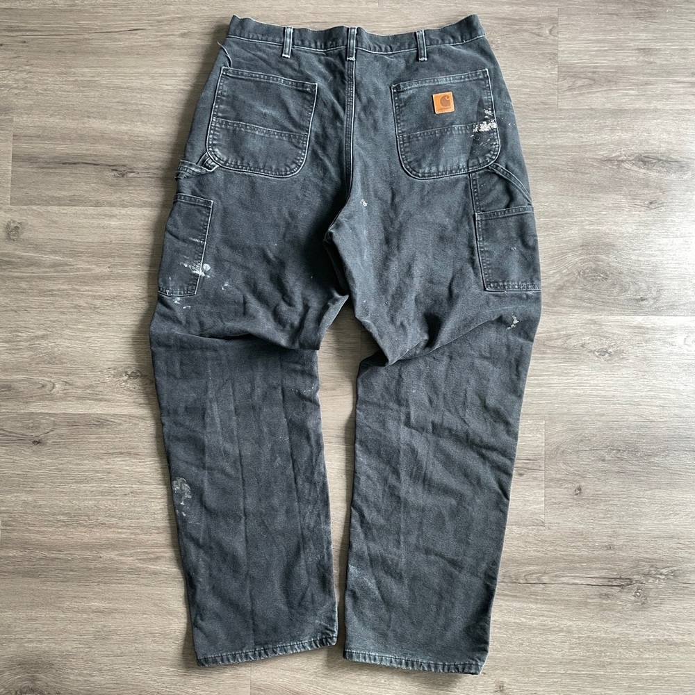 Carhartt “Flannel Lined” Black Denim Pants (Sz.36 x 32)
